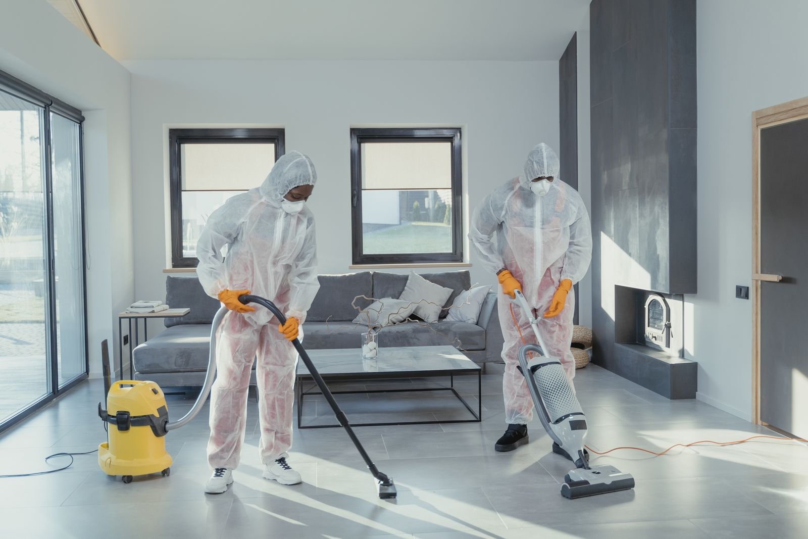 Restoration crew extracting Category 3 black water in a Portland, OR home